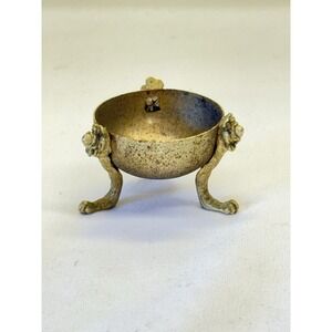 Vintage Lion Feet Ring / Trinket Dish, Gold Tone Metal